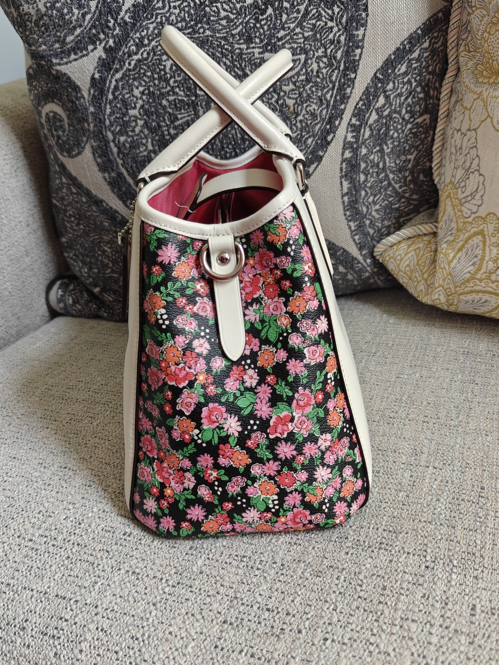 Coach Margot Carryall Pink Posey & Chalk Multi & Accessories - Picture 6 of 11